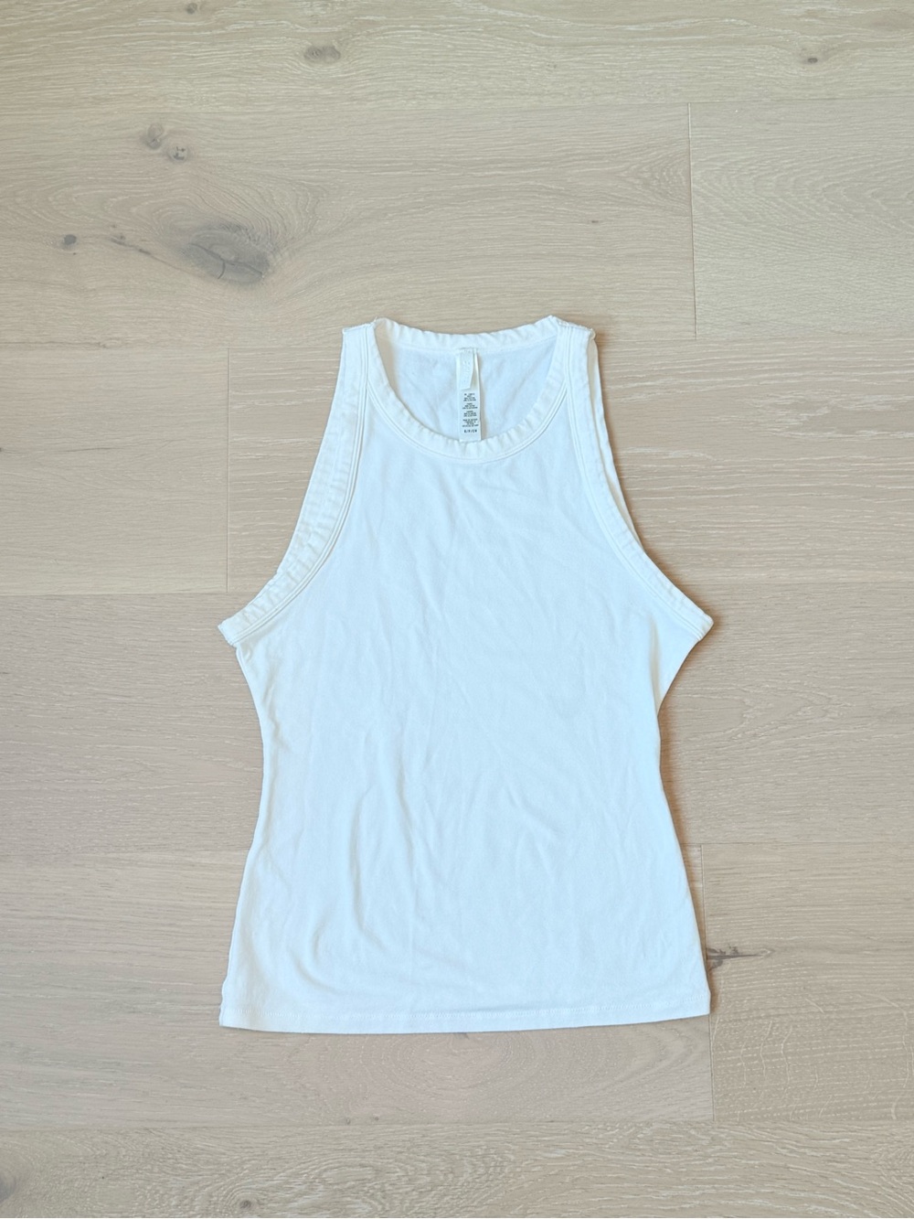 SKIMS White Cotton High Neck Fitted Tank Top Size Small